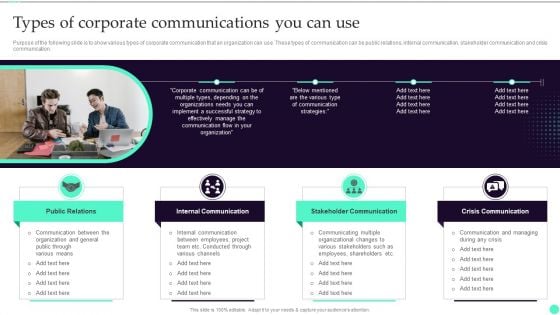 Strategies And Guide To Create Crisis Types Of Corporate Communications You Can Use Diagrams PDF