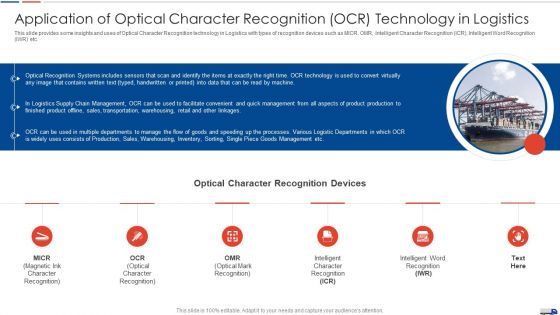 Strategies Create Good Proposition Application Of Optical Character Recognition Ocr Technology Infographics PDF