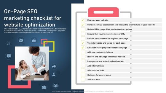 Strategies For Acquiring Online And Offline Clients On Page SEO Marketing Checklist For Website Optimization Download PDF Strategies For Acquiring Online And Offline Clients On Page SEO Marketing Checklist For Website Optimization Download PDF