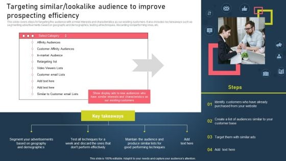 Strategies For Acquiring Online And Offline Clients Targeting Similar Lookalike Audience To Improve Prospecting Efficiency Professional PDF