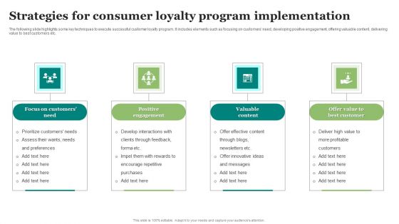 Strategies For Consumer Loyalty Program Implementation Pictures PDF