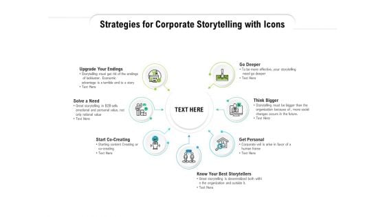 Strategies For Corporate Storytelling With Icons Ppt PowerPoint Presentation Infographics Background