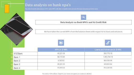 Strategies For Credit Risk Management Data Analysis On Bank Npas Slides PDF