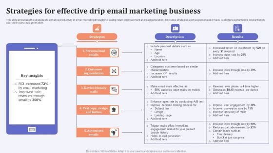 Strategies For Effective Drip Email Marketing Business Elements PDF