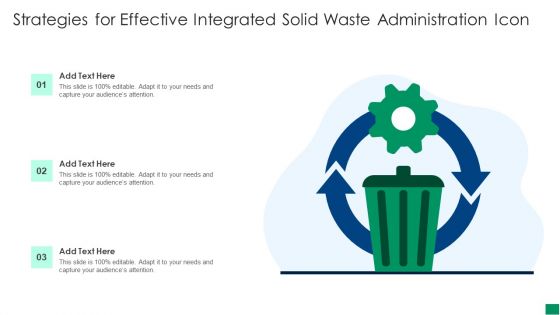 Strategies For Effective Integrated Solid Waste Administration Icon Summary PDF