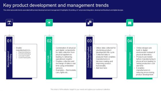 Strategies For Effective Product Key Product Development And Management Trends Introduction PDF