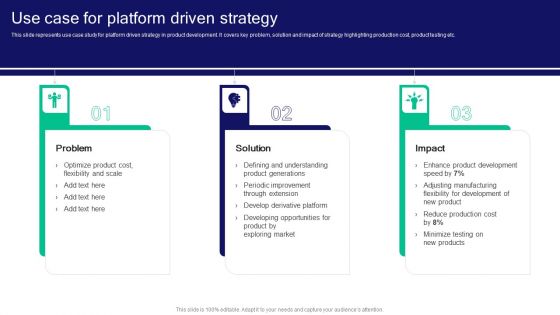 Strategies For Effective Product Use Case For Platform Driven Strategy Brochure PDF