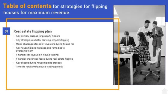 Strategies For Flipping Houses For Maximum Revenue Table Of Contents Brochure PDF