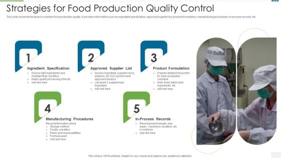 Strategies For Food Production Quality Control Information PDF