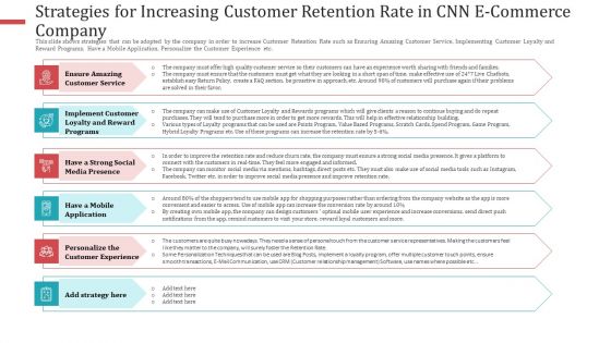 Strategies For Increasing Customer Retention Rate CNN E Commerce Company Brochure PDF Strategies For Increasing Customer Retention Rate CNN E Commerce Company Brochure PDF