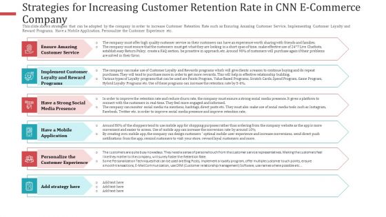 Strategies For Increasing Customer Retention Rate CNN E Commerce Company Brochure PDF