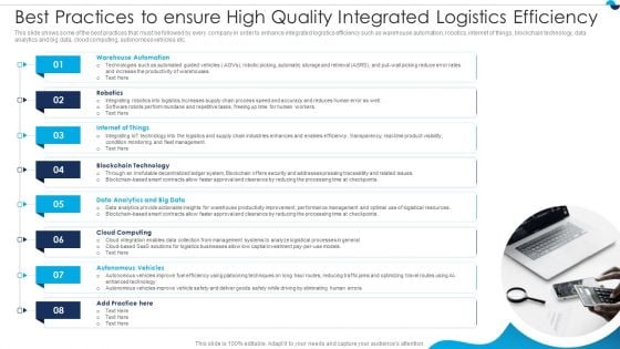 Strategies For Integrated Logistics Management Enhancing Order Efficiency Best Practices To Ensure Ideas PDF Strategies For Integrated Logistics Management Enhancing Order Efficiency Best Practices To Ensure Ideas PDF