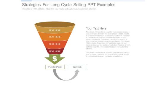 Strategies For Long Cycle Selling Ppt Examples