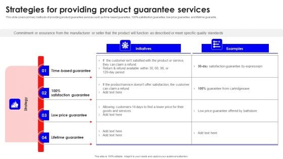 Strategies For Providing Product Guarantee Services Formats PDF