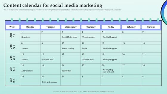 Strategies For Successful Customer Base Development In B2b M Commerce Content Calendar For Social Media Marketing Information PDF