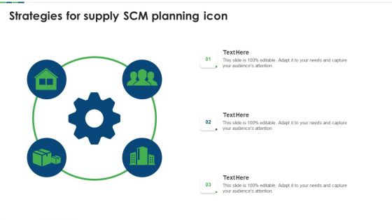 Strategies For Supply SCM Planning Icon Ppt Layouts Guide PDF