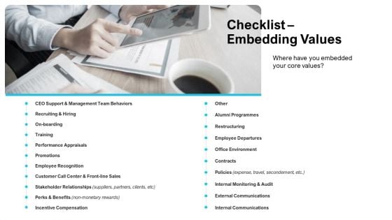 Strategies Improving Corporate Culture Checklist Embedding Values Portrait PDF Strategies Improving Corporate Culture Checklist Embedding Values Portrait PDF