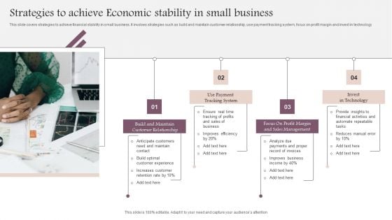 Strategies To Achieve Economic Stability In Small Business Brochure PDF