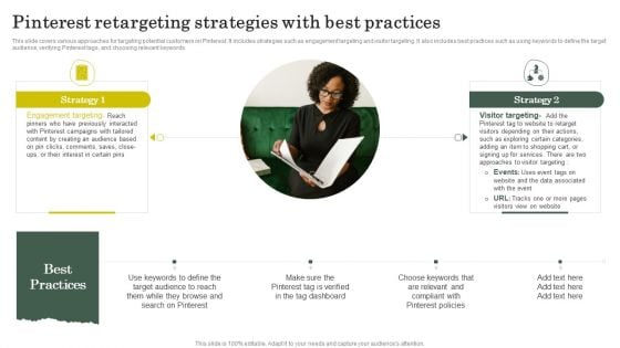 Strategies To Attract Customers And Lead Generation Pinterest Retargeting Strategies With Best Practices Topics PDF