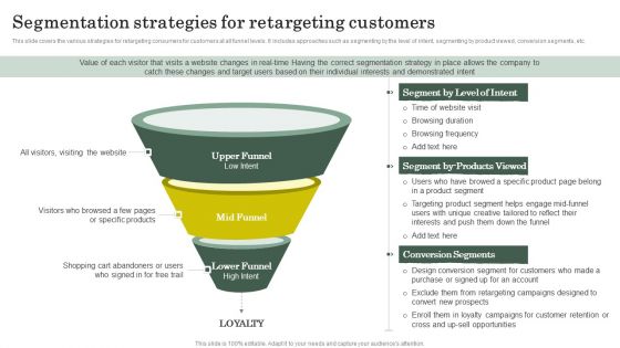 Strategies To Attract Customers And Lead Generation Segmentation Strategies For Retargeting Customers Graphics PDF