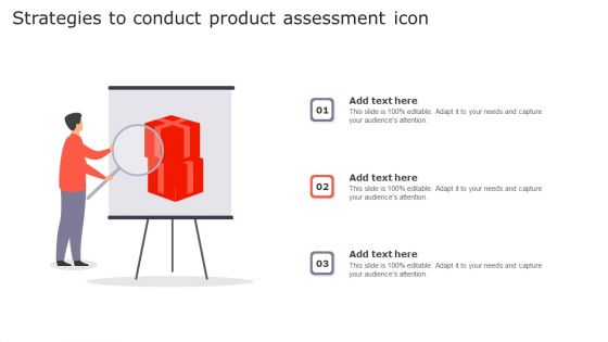 Strategies To Conduct Product Assessment Icon Background PDF