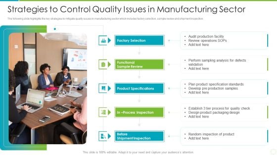 Strategies To Control Quality Issues In Manufacturing Sector Infographics PDF Strategies To Control Quality Issues In Manufacturing Sector Infographics PDF