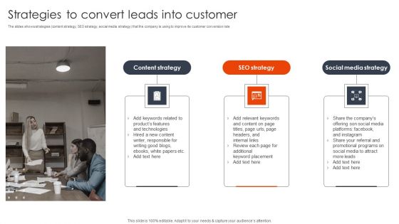 Strategies To Convert Leads Into Customer Client Acquisition Techniques To Boost Sales Slides PDF