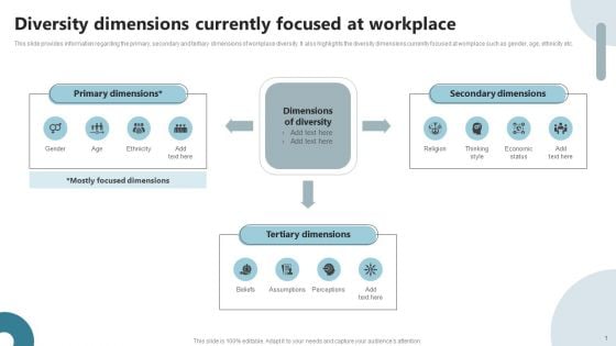 Strategies To Deploy Diversity In Workplace Diversity Dimensions Currently Focused At Workplace Structure PDF