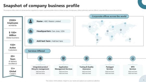 Strategies To Deploy Diversity In Workplace Snapshot Of Company Business Profile Slides PDF