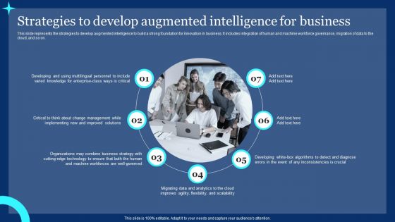 Strategies To Develop Augmented Intelligence For Business Ppt PowerPoint Presentation Diagram PDF Strategies To Develop Augmented Intelligence For Business Ppt PowerPoint Presentation Diagram PDF