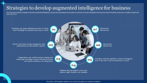 Strategies To Develop Augmented Intelligence For Business Ppt PowerPoint Presentation Diagram PDF