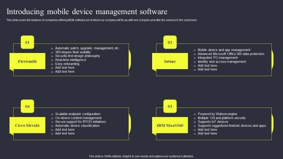 Strategies To Enhance Managed Service Business Introducing Mobile Device Management Software Introduction PDF