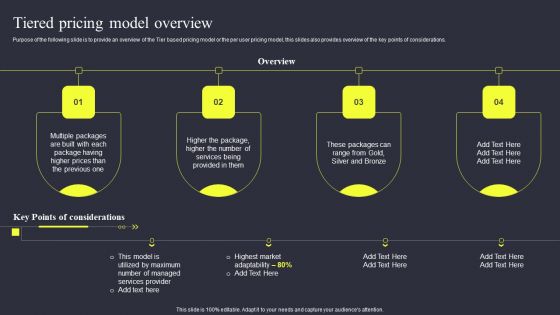 Strategies To Enhance Managed Service Business Tiered Pricing Model Overview Themes PDF