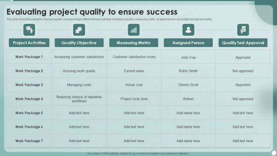 Strategies To Enhance Project Management Process Evaluating Project Quality To Ensure Success Ideas PDF Strategies To Enhance Project Management Process Evaluating Project Quality To Ensure Success Ideas PDF