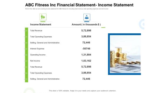 Strategies To Enter Physical Fitness Club Business ABC Fitness Inc Financial Statement Income Statement Brochure PDF Strategies To Enter Physical Fitness Club Business ABC Fitness Inc Financial Statement Income Statement Brochure PDF