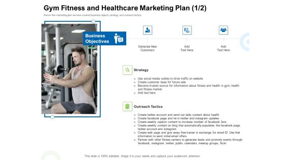 Strategies To Enter Physical Fitness Club Business Gym Fitness And Healthcare Marketing Plan Social Clipart PDF