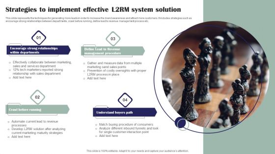 Strategies To Implement Effective L2RM System Solution Ppt File Outline PDF