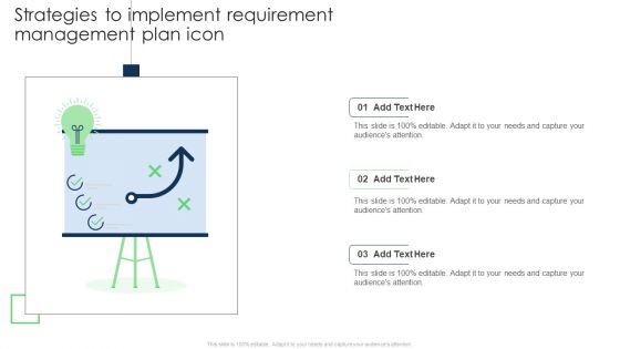 Strategies To Implement Requirement Management Plan Icon Brochure PDF