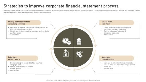 Strategies To Improve Corporate Financial Statement Process Background PDF Strategies To Improve Corporate Financial Statement Process Background PDF