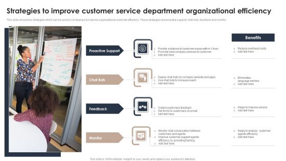 Strategies To Improve Customer Service Department Organizational Efficiency Portrait PDF Strategies To Improve Customer Service Department Organizational Efficiency Portrait PDF