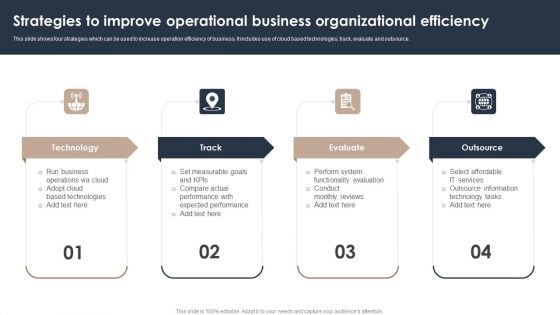 Strategies To Improve Operational Business Organizational Efficiency Themes PDF