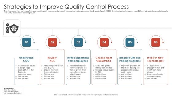 Strategies To Improve Quality Control Process Slides PDF