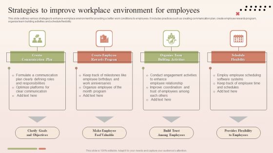 Strategies To Improve Workplace Environment For Employees Elements PDF