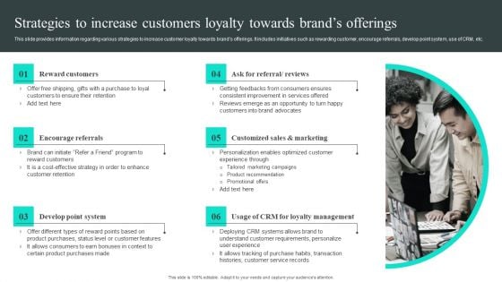 Strategies To Increase Customers Loyalty Towards Brands Offerings Slides PDF