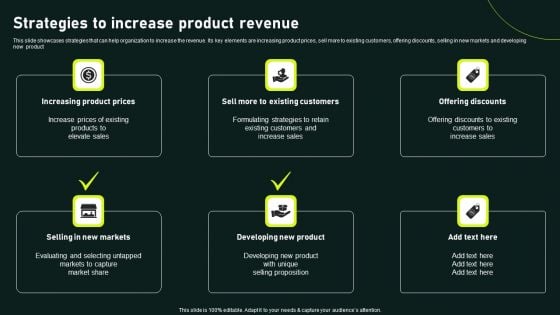 Strategies To Increase Product Revenue Gaining Competitive Advantage And Capturing Elements PDF