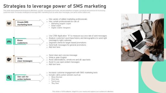 Strategies To Leverage Power Of SMS Marketing Ppt PowerPoint Presentation File Gallery PDF