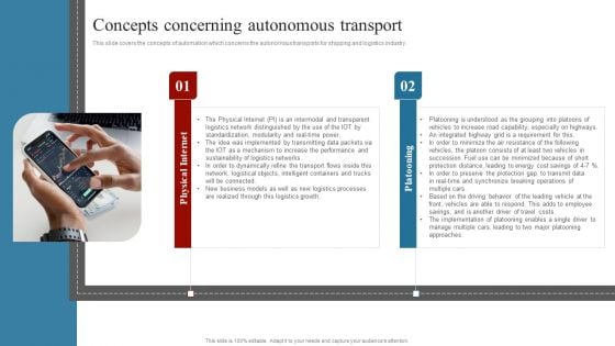 Strategies To Maintain Transportation Concepts Concerning Autonomous Transport Ppt Pictures Graphics Example PDF