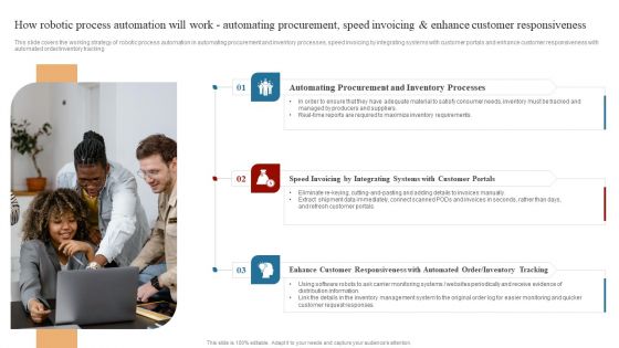 Strategies To Maintain Transportation How Robotic Process Automation Will Work Automating Procurement Ppt Gallery Layout Ideas PDF