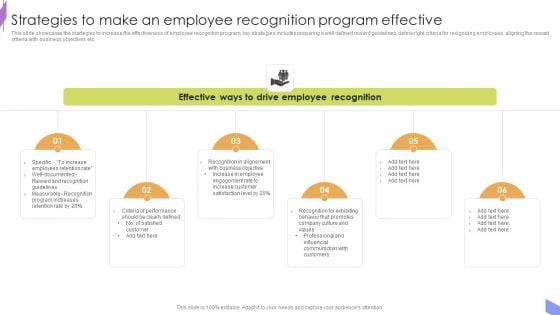 Strategies To Make An Employee Recognition Program Effective Professional PDF