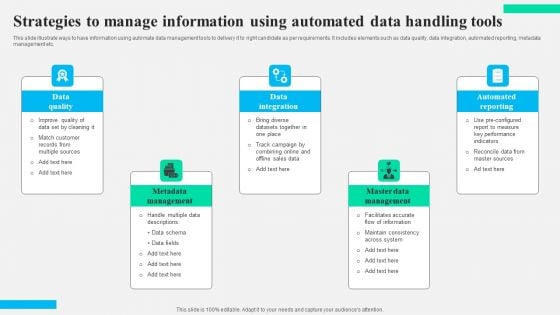 Strategies To Manage Information Using Automated Data Handling Tools Brochure PDF